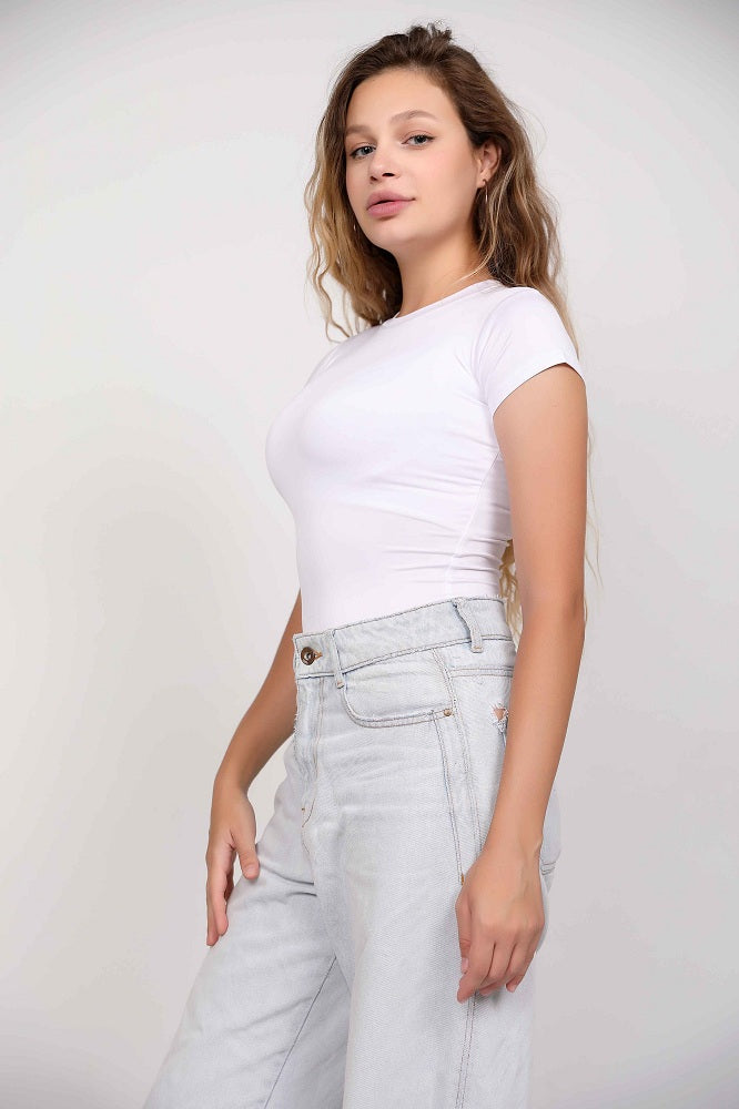 White  Short sleeve Vega Top